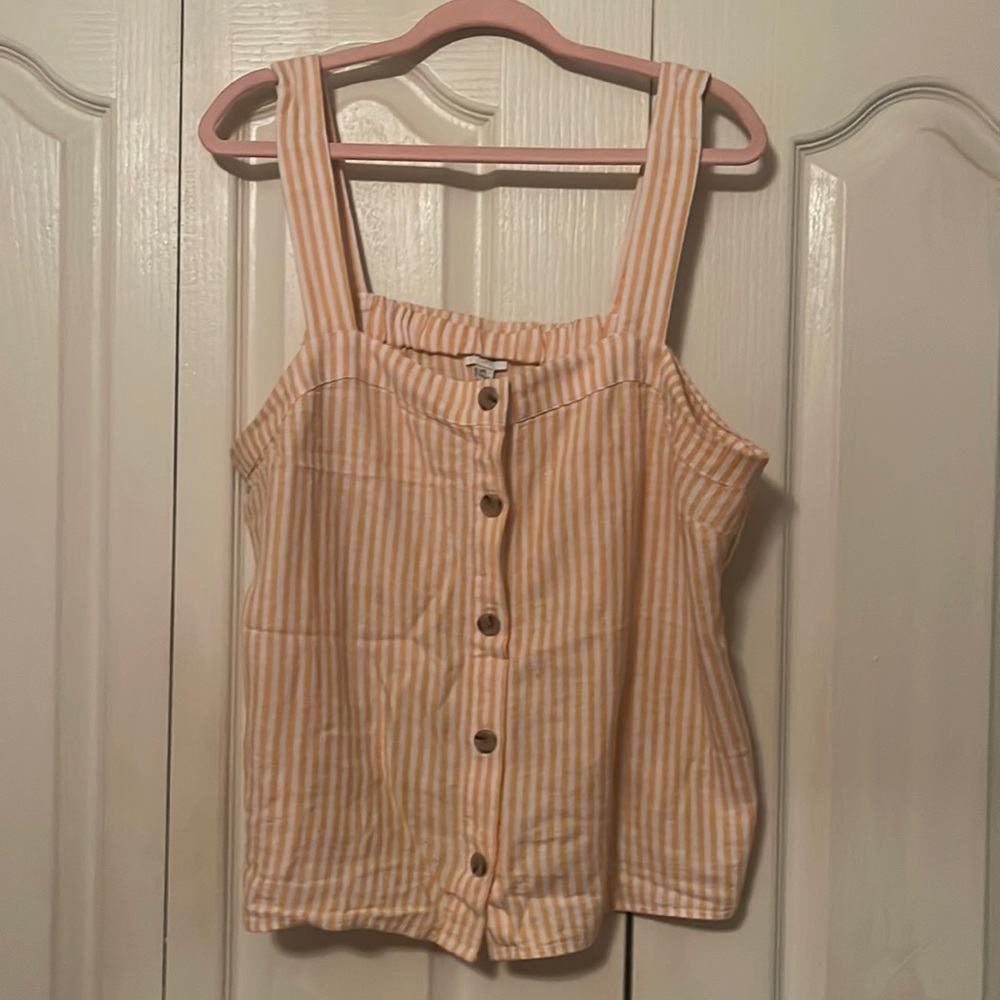 J. Crew Linen Striped Tank Top